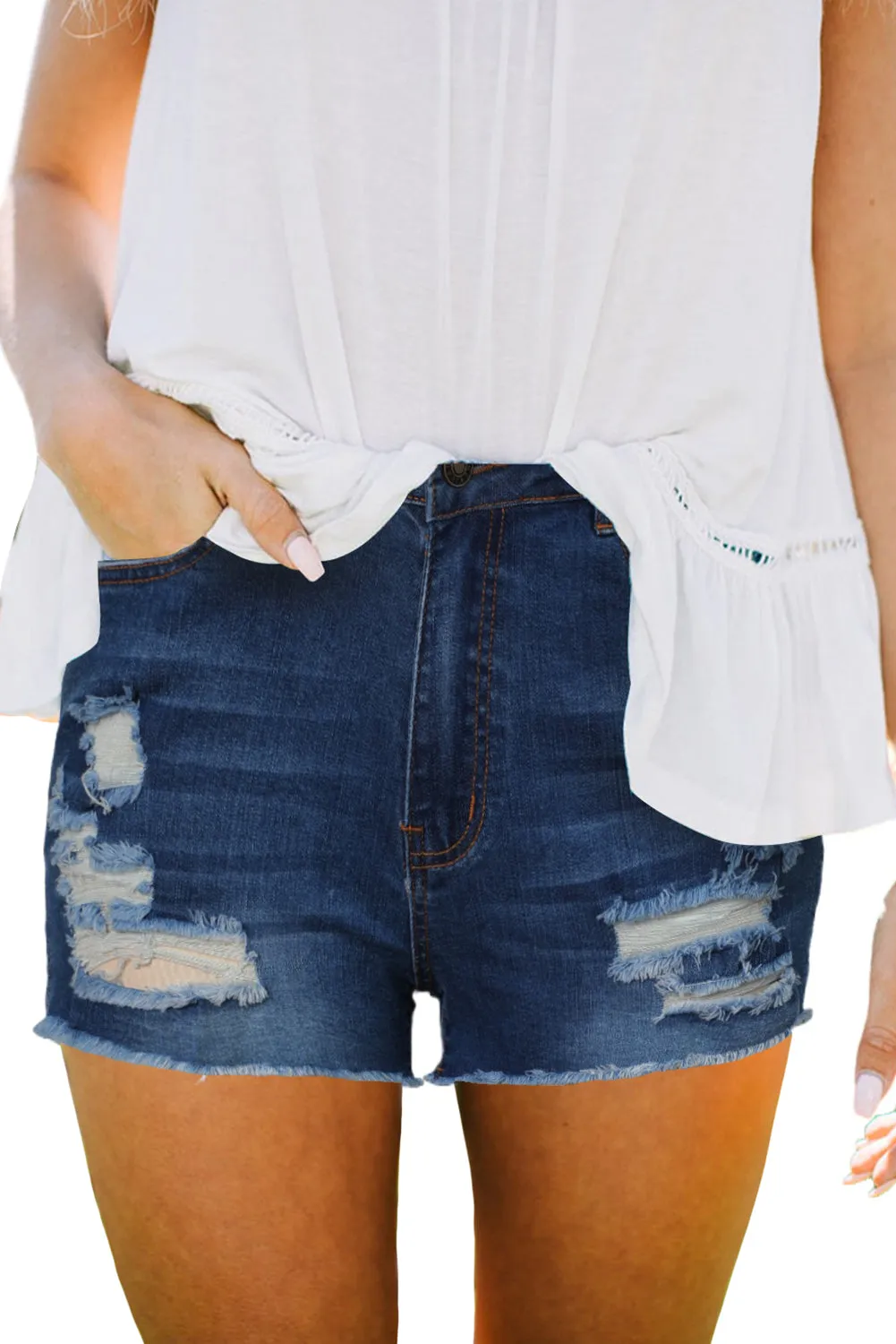 Vintage Style Women's High Waisted Denim Shorts