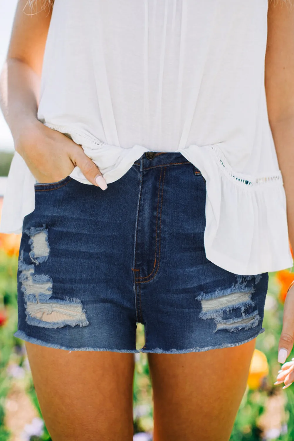 Vintage Style Women's High Waisted Denim Shorts