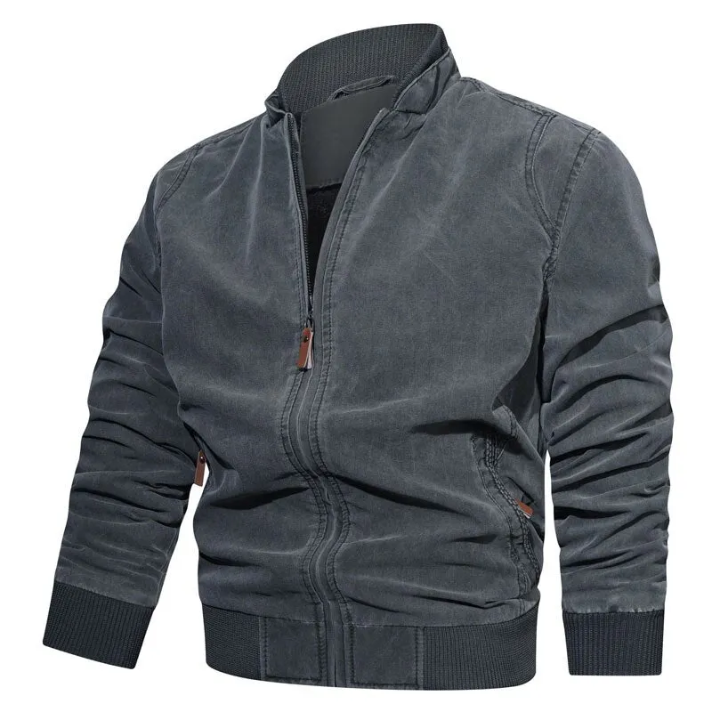 West Louis™ Mens Spring Casual Fleece Tactical Bomber Jacket