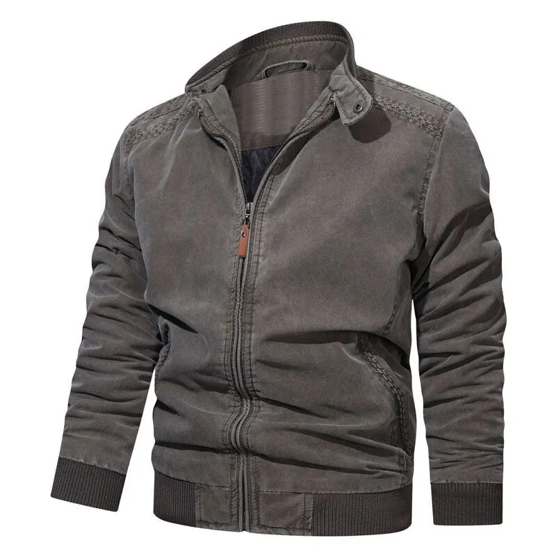 West Louis™ Mens Spring Casual Fleece Tactical Bomber Jacket