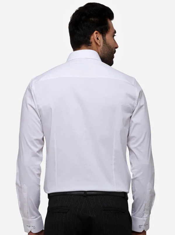 White Solid Slim Fit Party Wear Shirt | Wyre