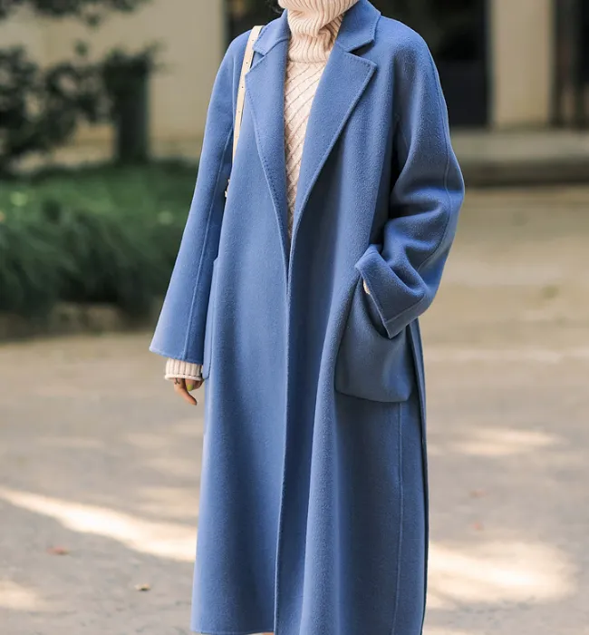 Winter Coat Handmade Long Warm Long Women Wool Coat Jacket 05122