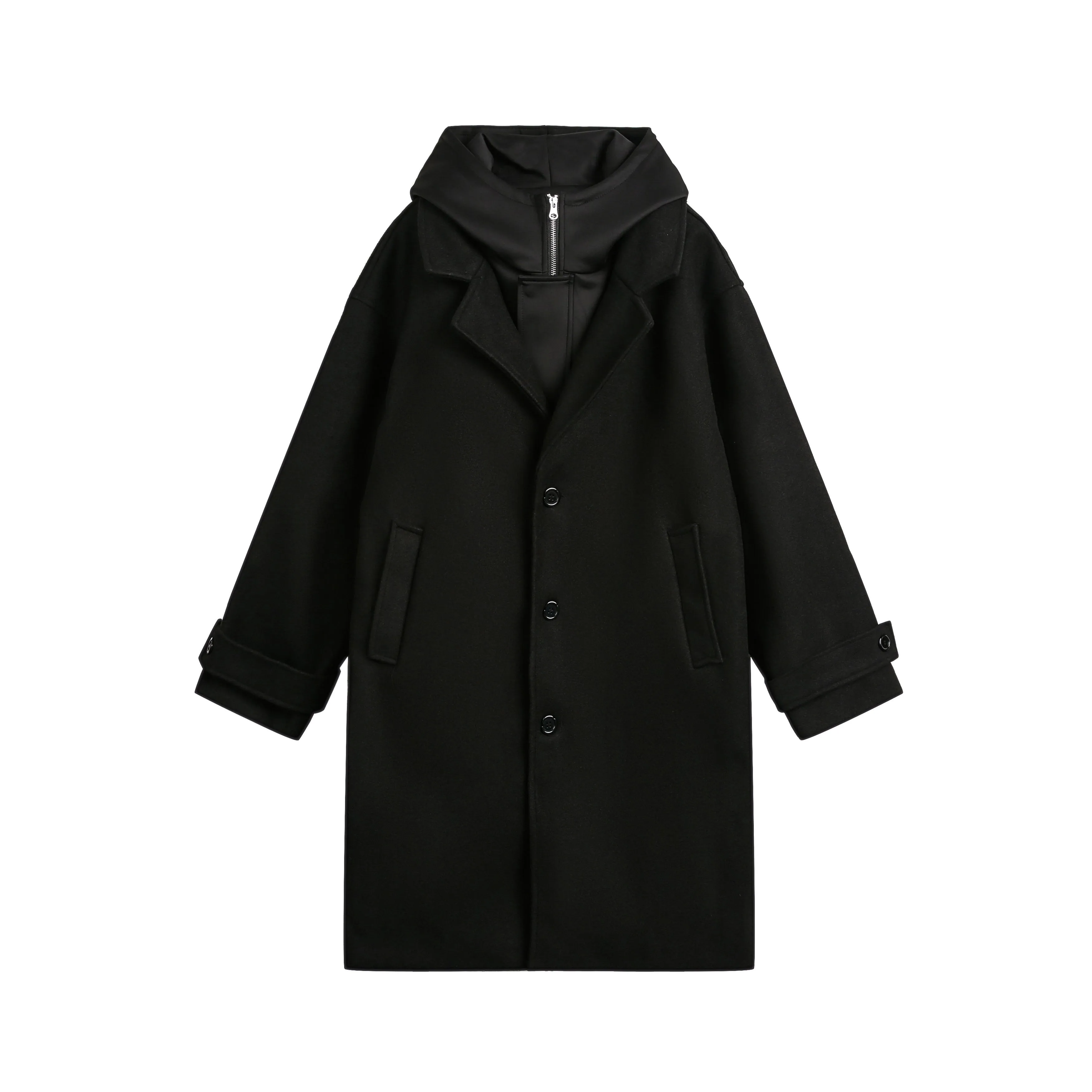 Winter Wanderer Black Wool Coat