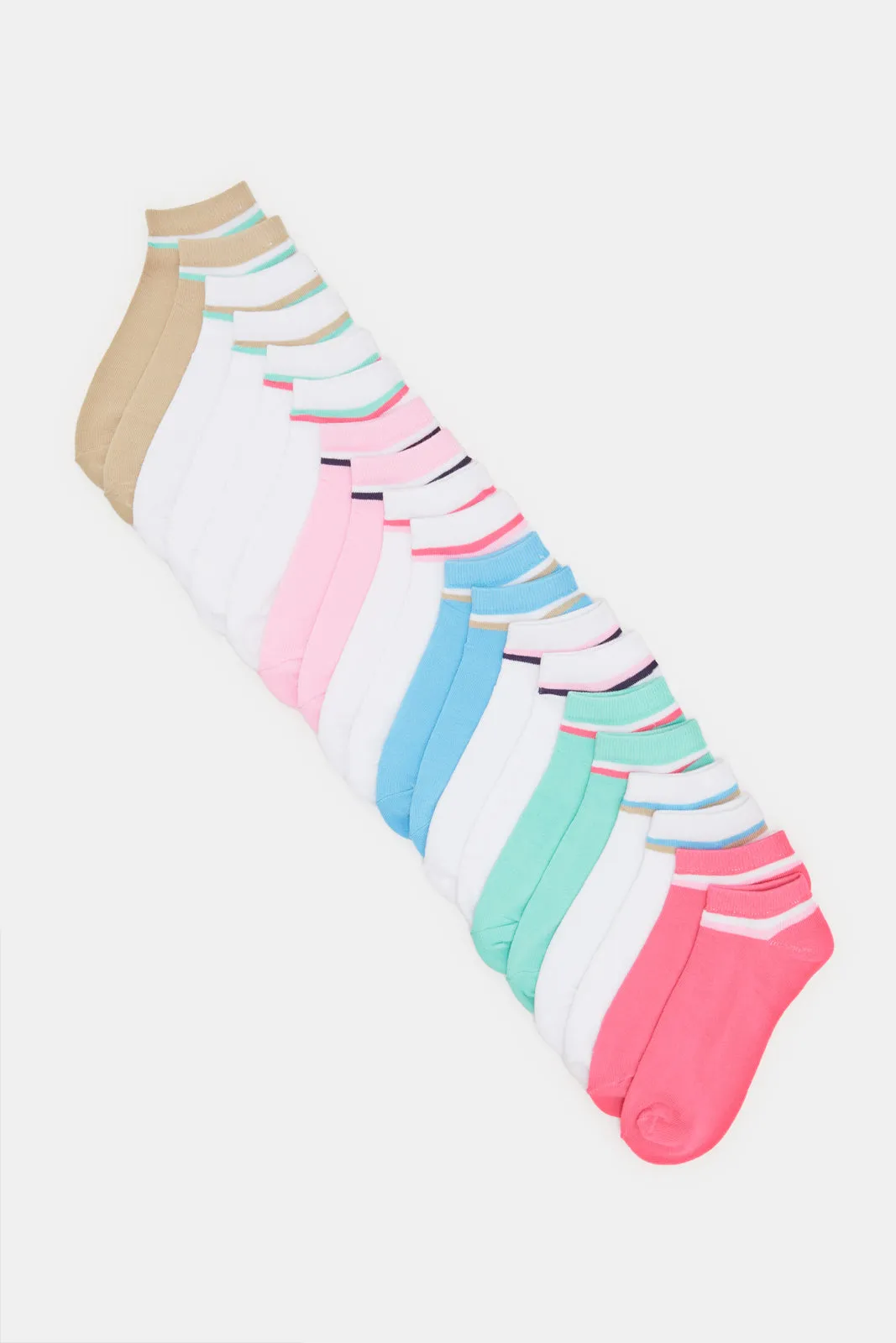 Women Assorted Basic Ankle Box Socks (10 Pairs)