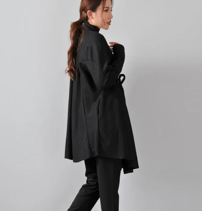 Women Cloak Coat Handmade Cardigan loose Women Wool Coat Jacket