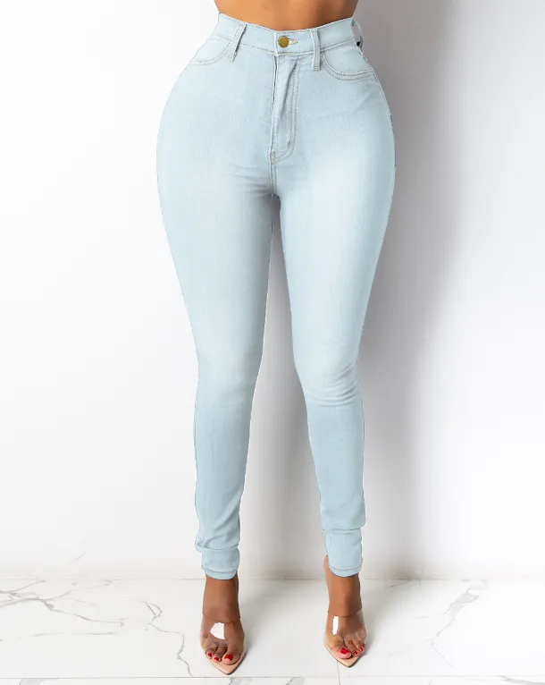 Women’s Jeans High Waist Slim Fit Trousers