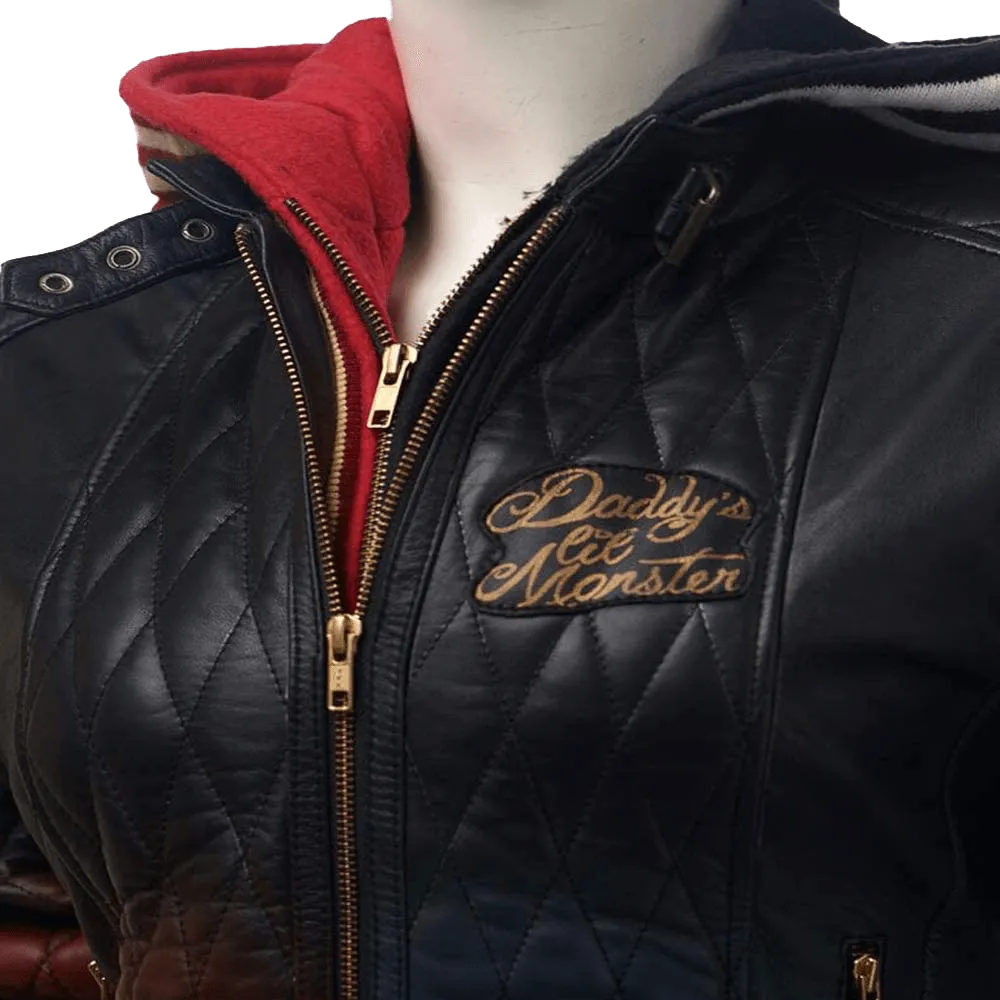 Womens Lil Monster Quilted Bomber Leather Jacket | Womens Bomber Leather Jacket