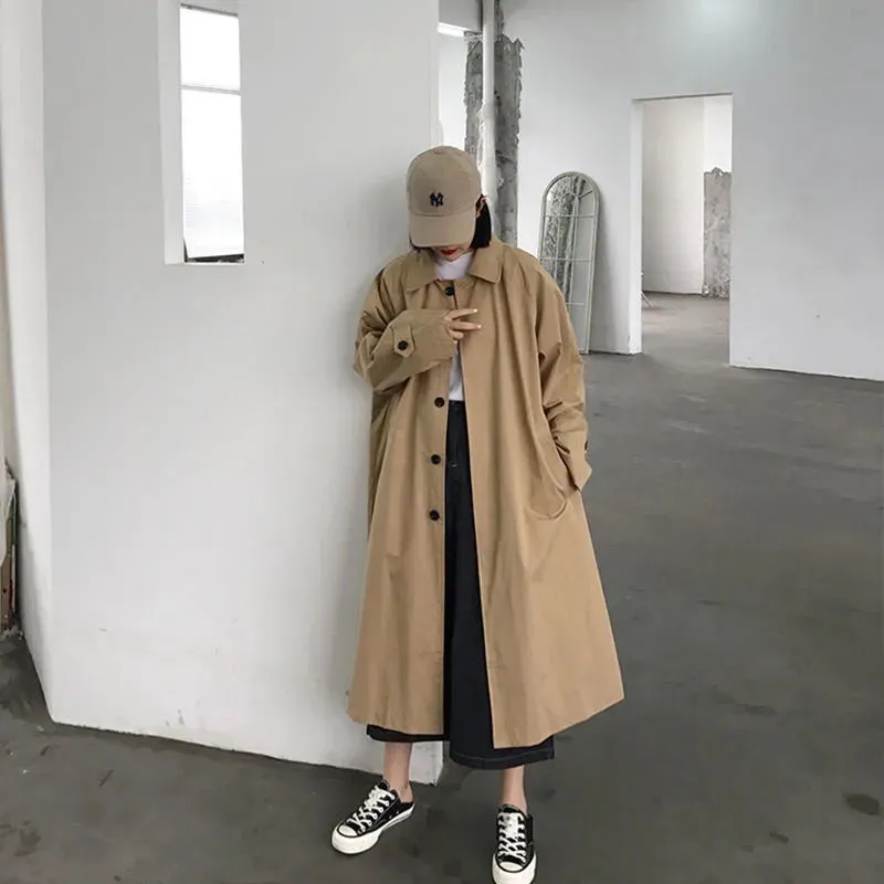 Women's Oversized Korean Style Trench Coat | Ideal for Autumn/Winter