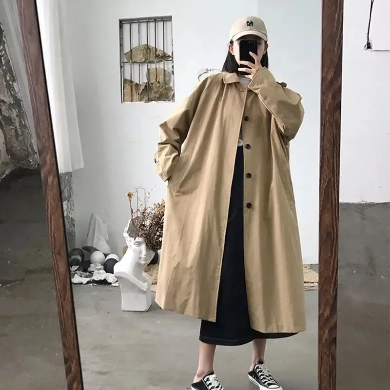 Women's Oversized Korean Style Trench Coat | Ideal for Autumn/Winter