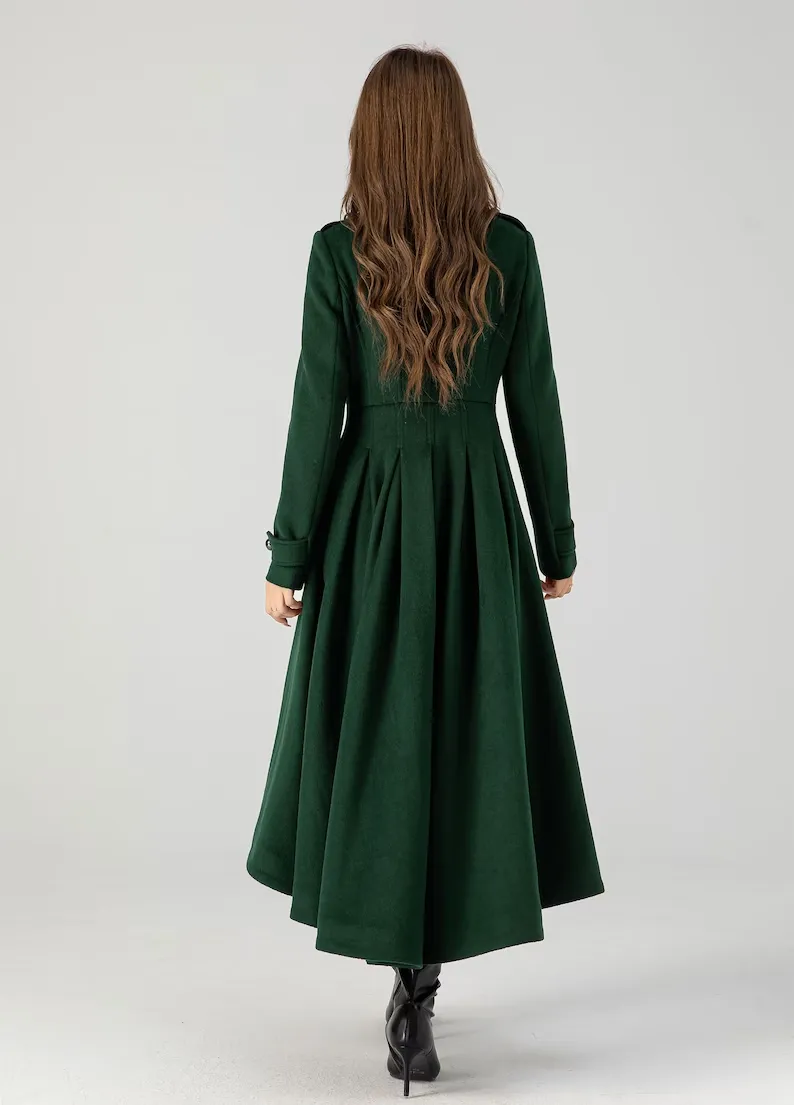 Wool coat, Long wool coat, Swing wool coat 4604