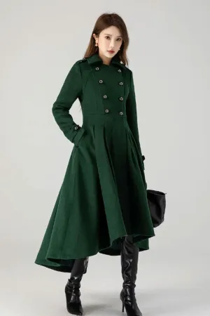 Wool coat, Long wool coat, Swing wool coat 4604