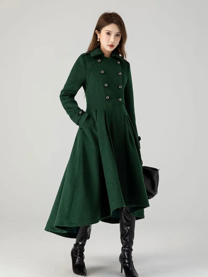 Wool coat, Long wool coat, Swing wool coat 4604